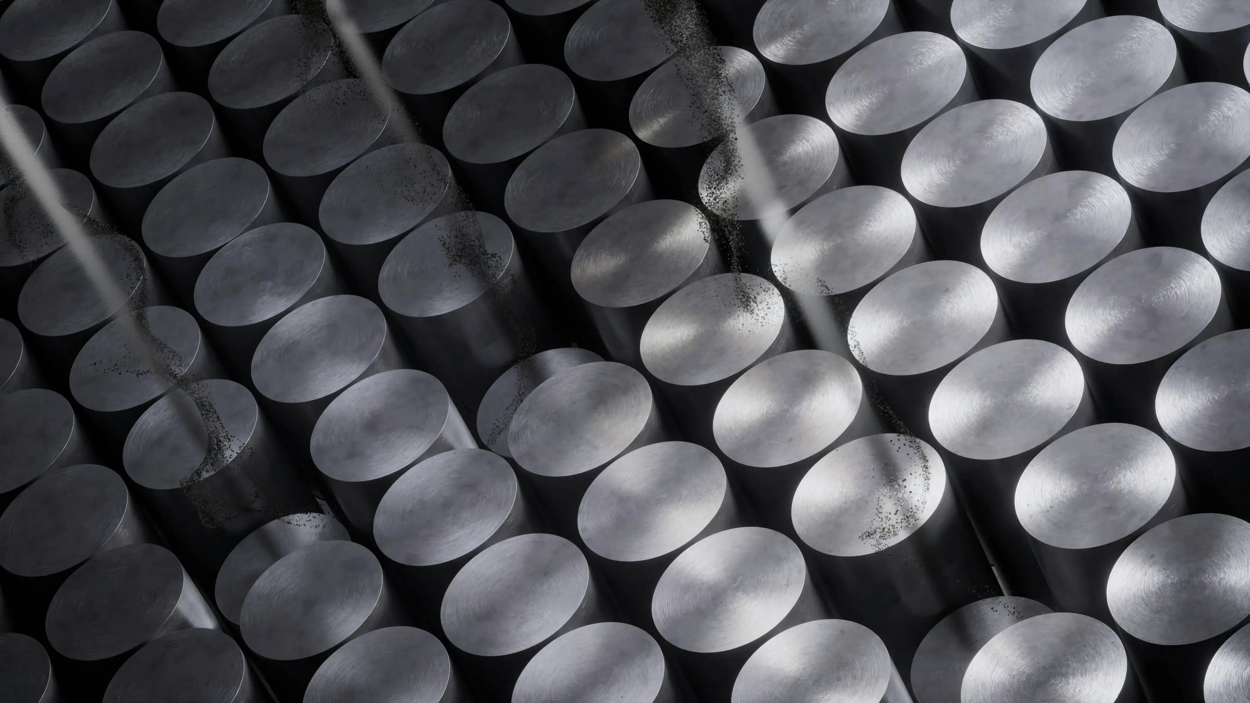 Uranium hexafluoride forms into a solid fuel pellet