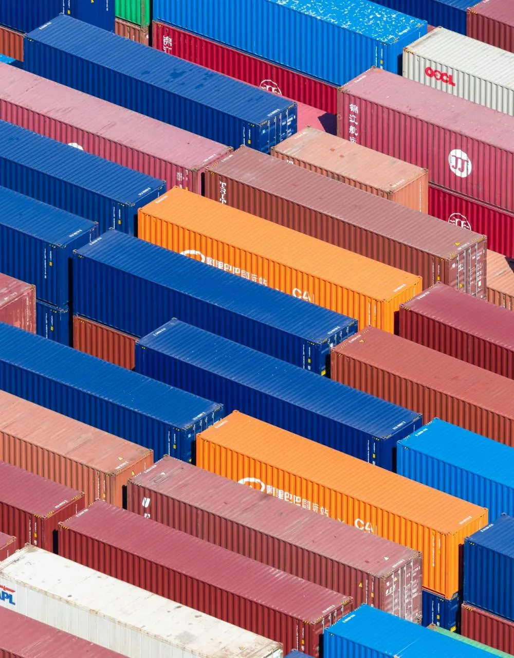 an arrangement of shipping containers